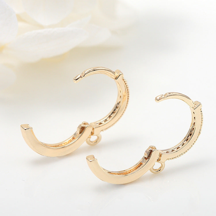 Gold-Plated Micro Inlaid Zircon Clip-On Earrings