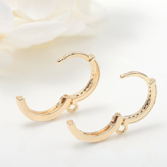 Gold-Plated Micro Inlaid Zircon Clip-On Earrings