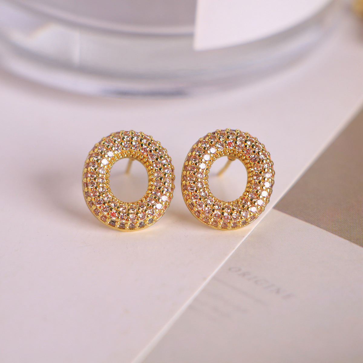 26 English Letters Micro Inlaid Zircon Male Earring Ornament