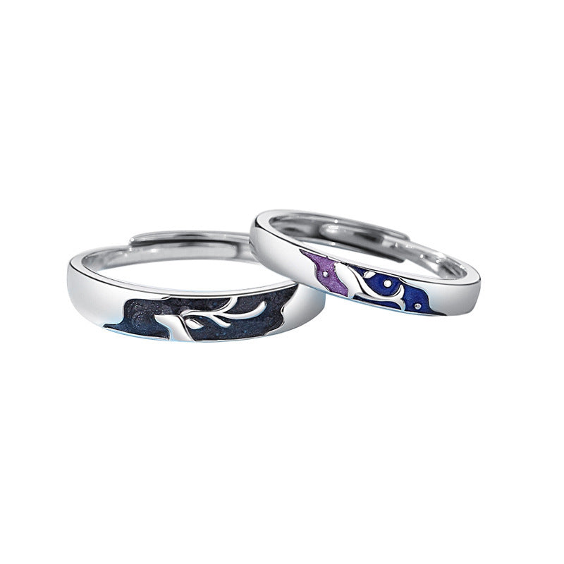 Whale & Deer Couple Rings for Women
