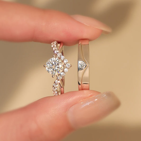 Crown Love Moissanite Couple Rings