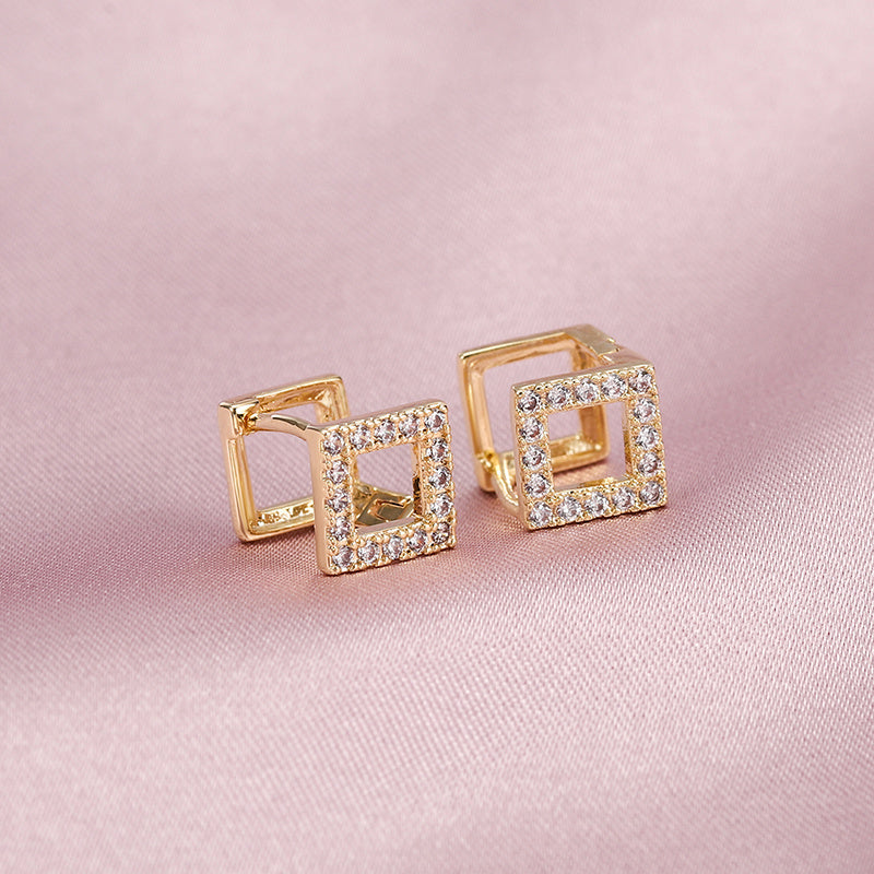 Bronze Geometric Trapezoid Earrings