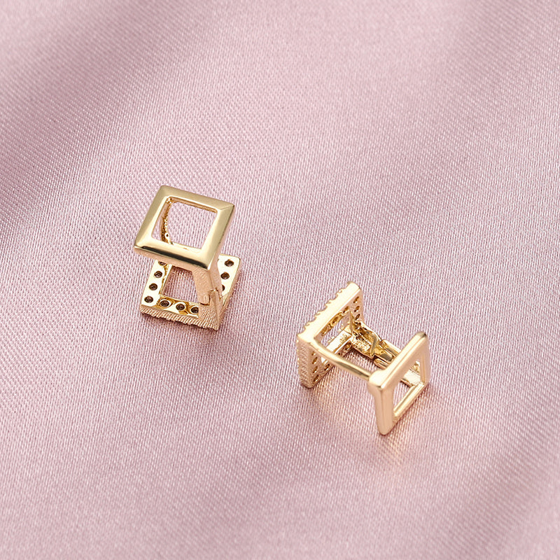 Bronze Geometric Trapezoid Earrings