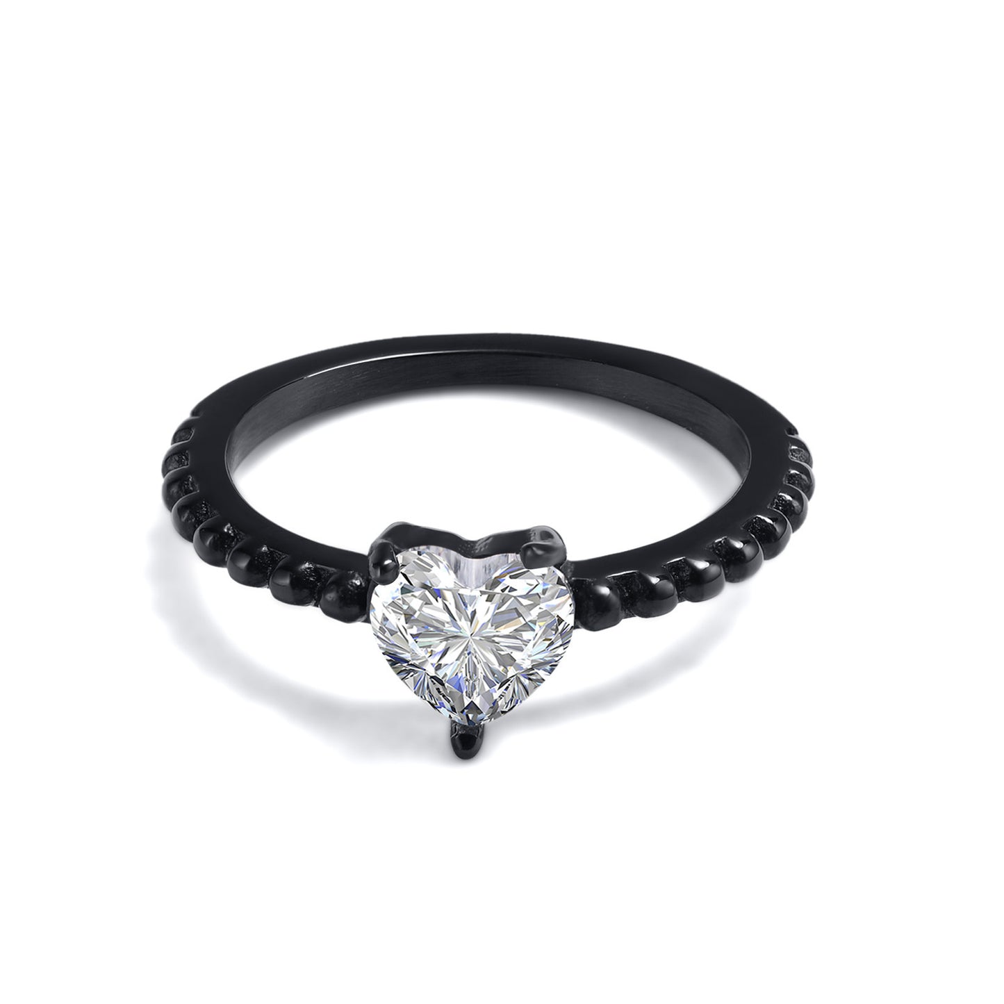 Black Zircon Wedding Ring Pair