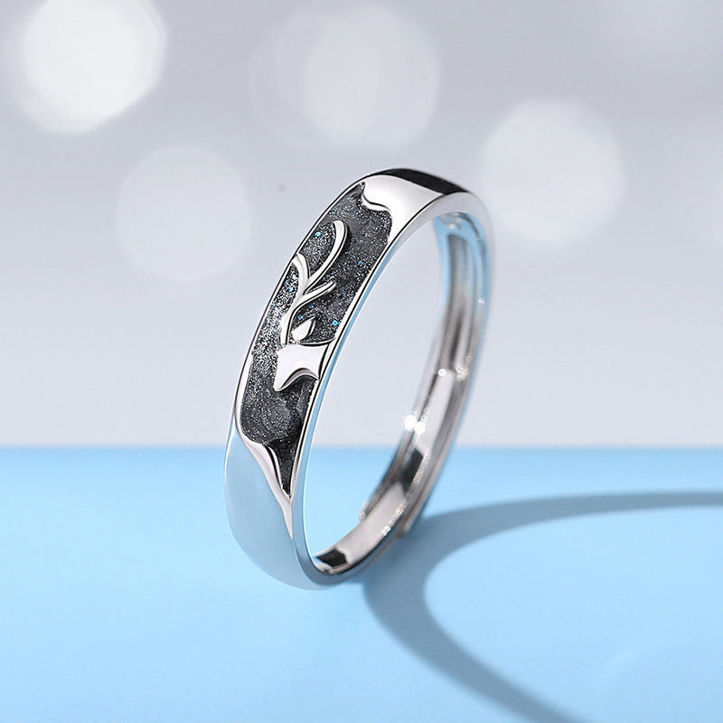 Whale & Deer Couple Rings for Women