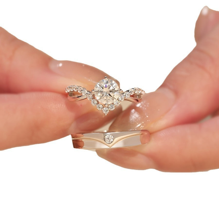 Crown Love Moissanite Couple Rings