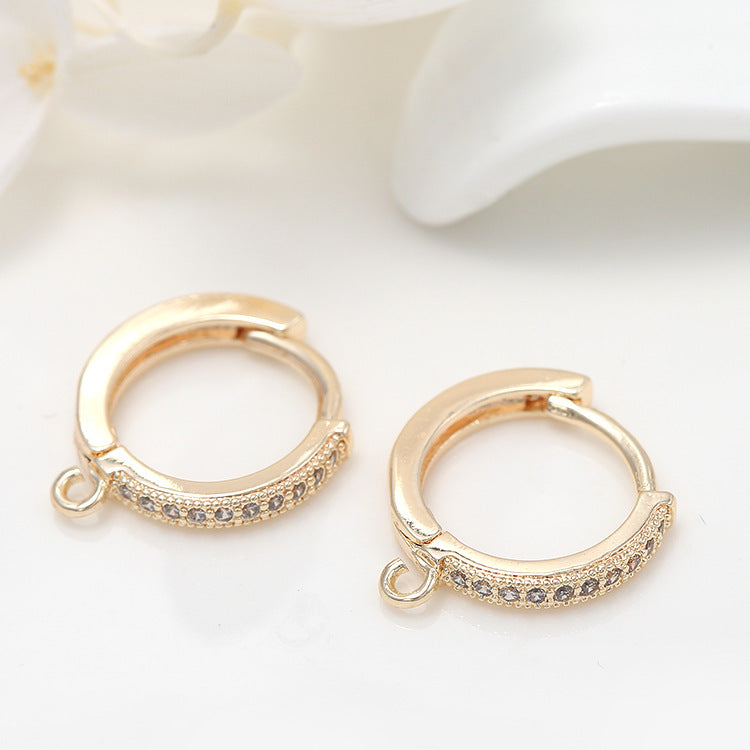 Gold-Plated Micro Inlaid Zircon Clip-On Earrings