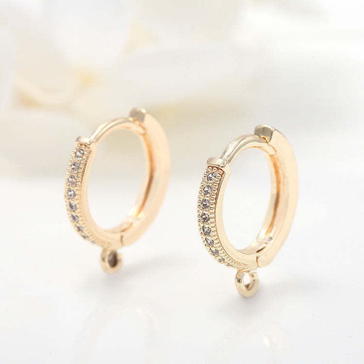 Gold-Plated Micro Inlaid Zircon Clip-On Earrings