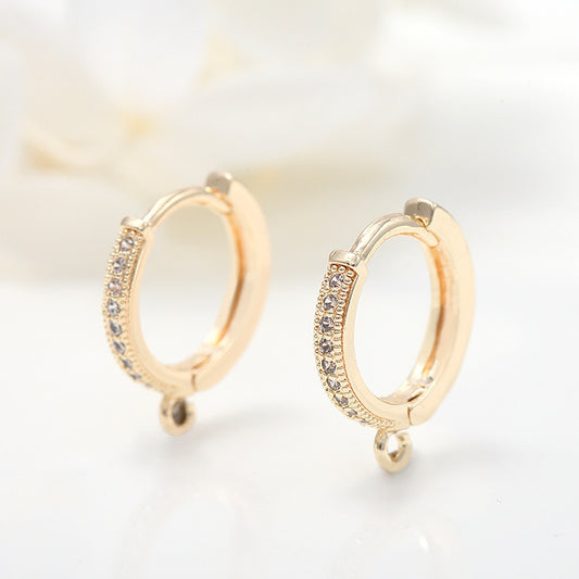 Gold-Plated Micro Inlaid Zircon Clip-On Earrings