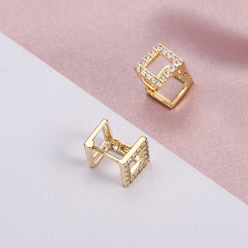Bronze Geometric Trapezoid Earrings