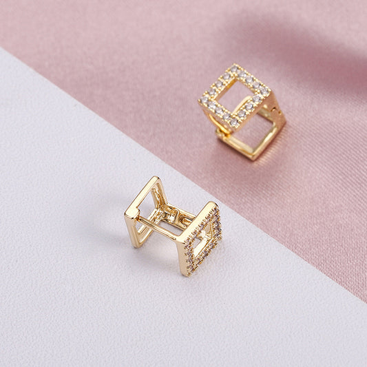Bronze Geometric Trapezoid Earrings