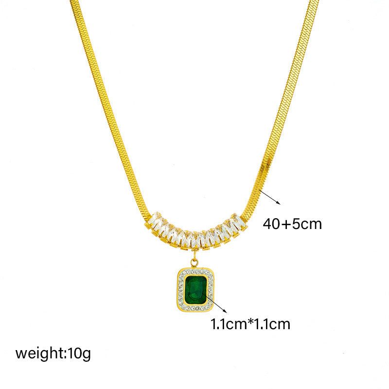 Emerald Cubic Zirconia Jewelry Suite