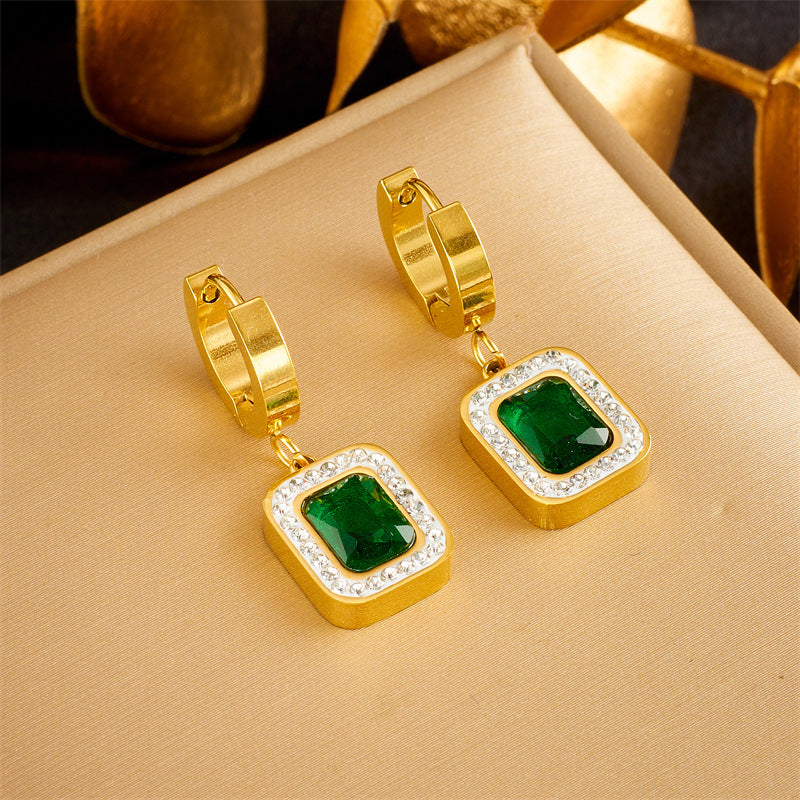 Emerald Cubic Zirconia Jewelry Suite