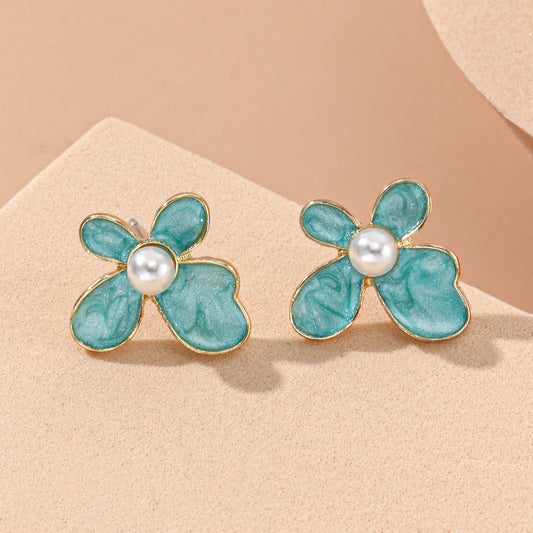 Golden Petal Drop Earrings