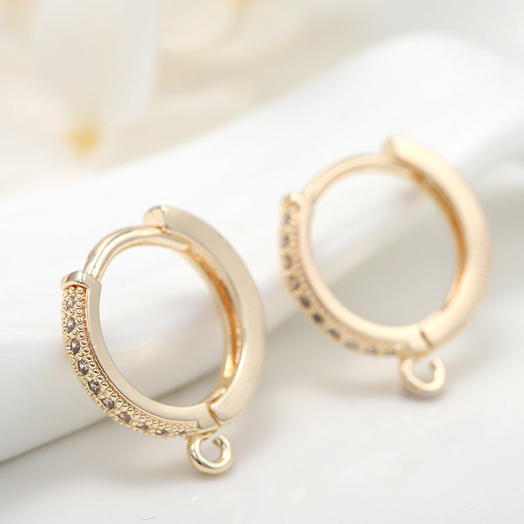 Gold-Plated Micro Inlaid Zircon Clip-On Earrings