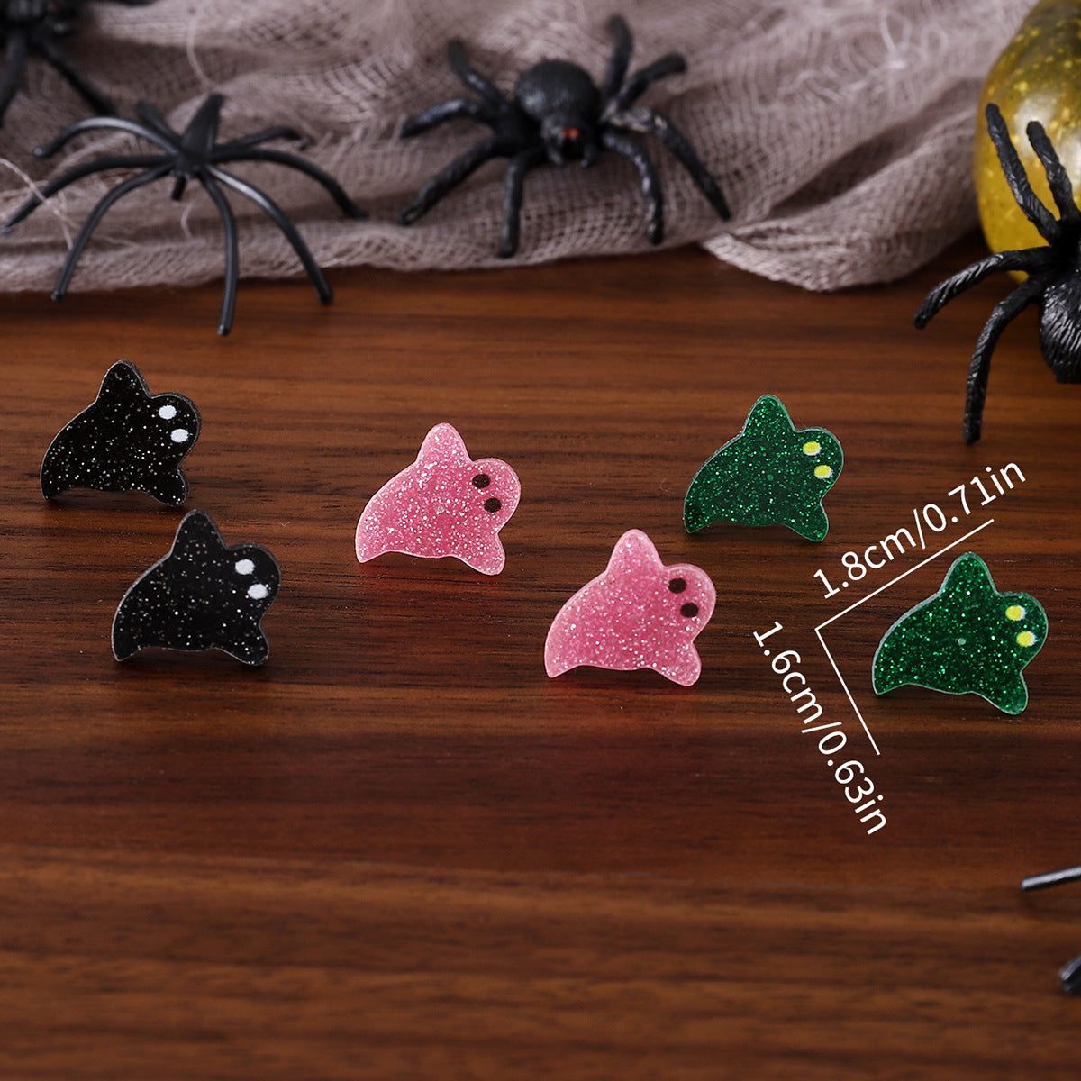 Colorful Ghost Earrings Set – Fun Halloween