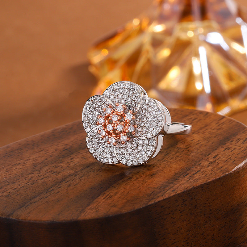 Floral Glow Zircon Ring