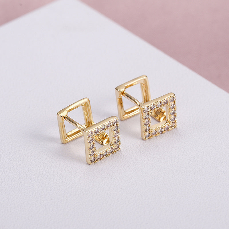 Bronze Geometric Trapezoid Earrings