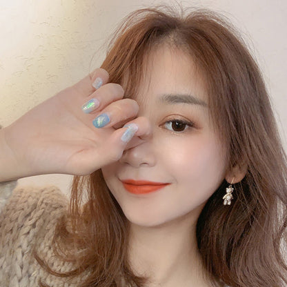 Sparkling Diamond Bear and Heart Ear Hook Earrings