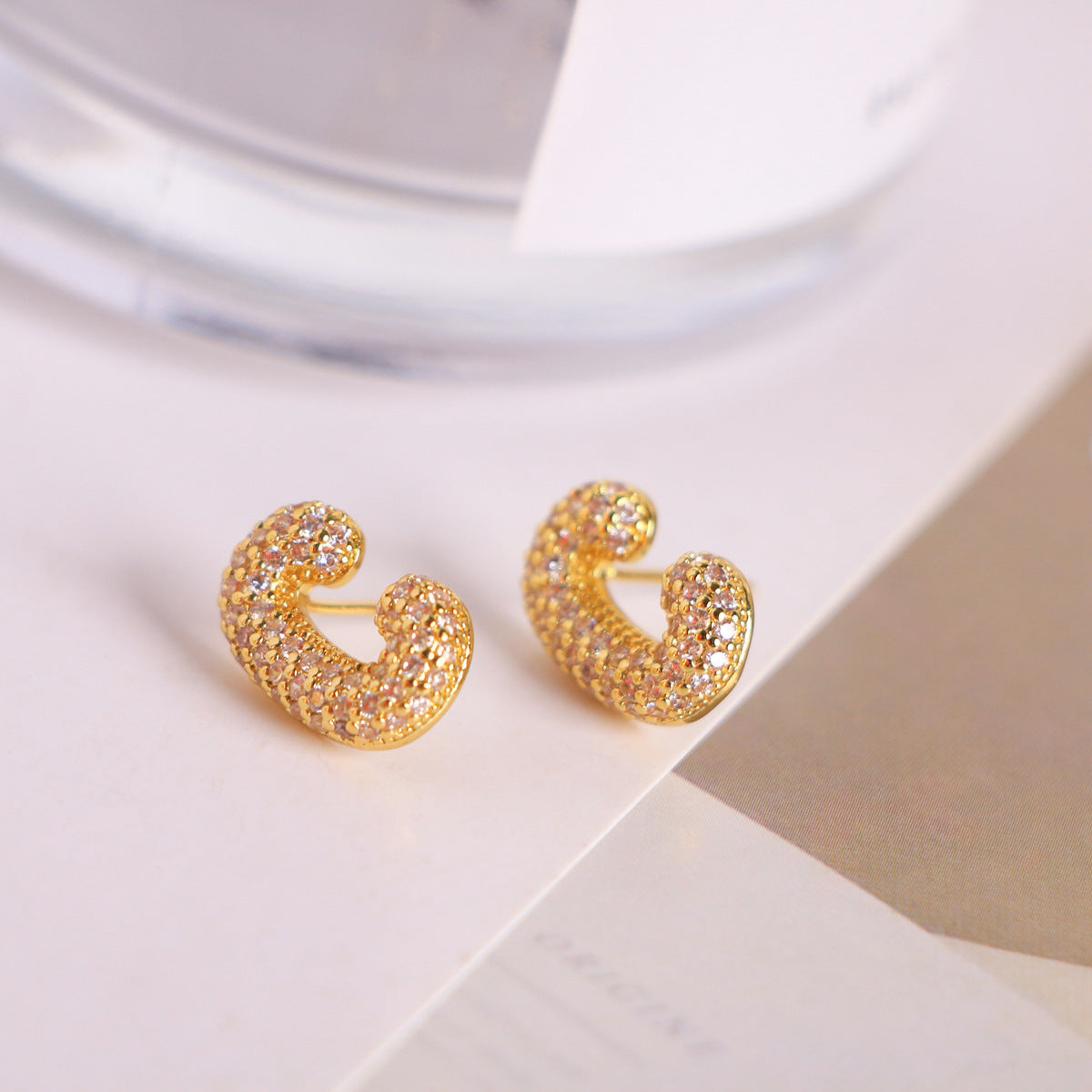 26 English Letters Micro Inlaid Zircon Male Earring Ornament