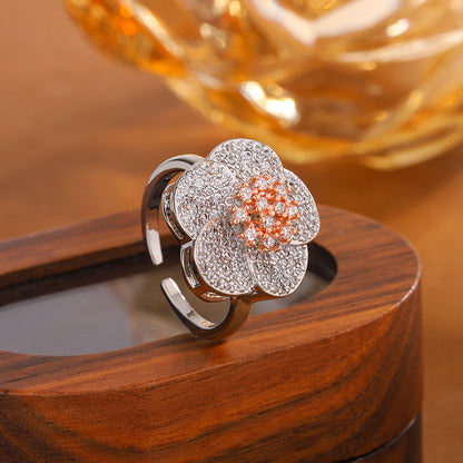 Floral Glow Zircon Ring