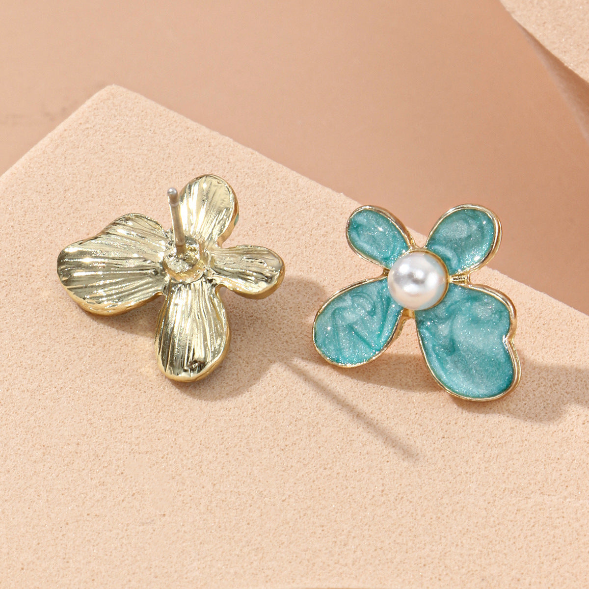 Golden Petal Drop Earrings