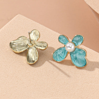 Golden Petal Drop Earrings