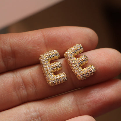 26 English Letters Micro Inlaid Zircon Male Earring Ornament
