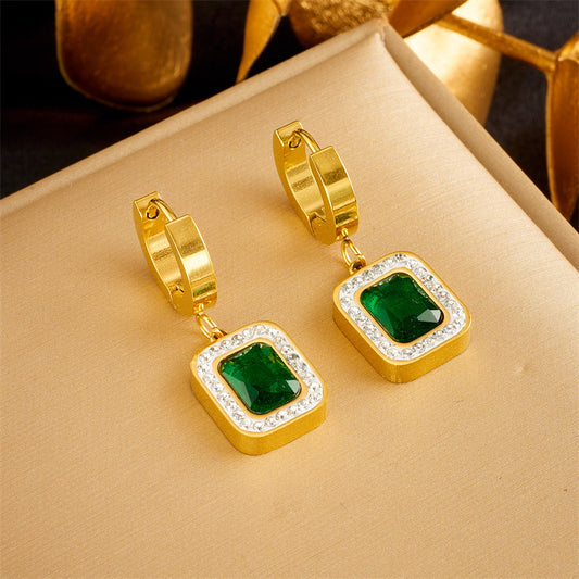 Emerald Cubic Zirconia Jewelry Suite