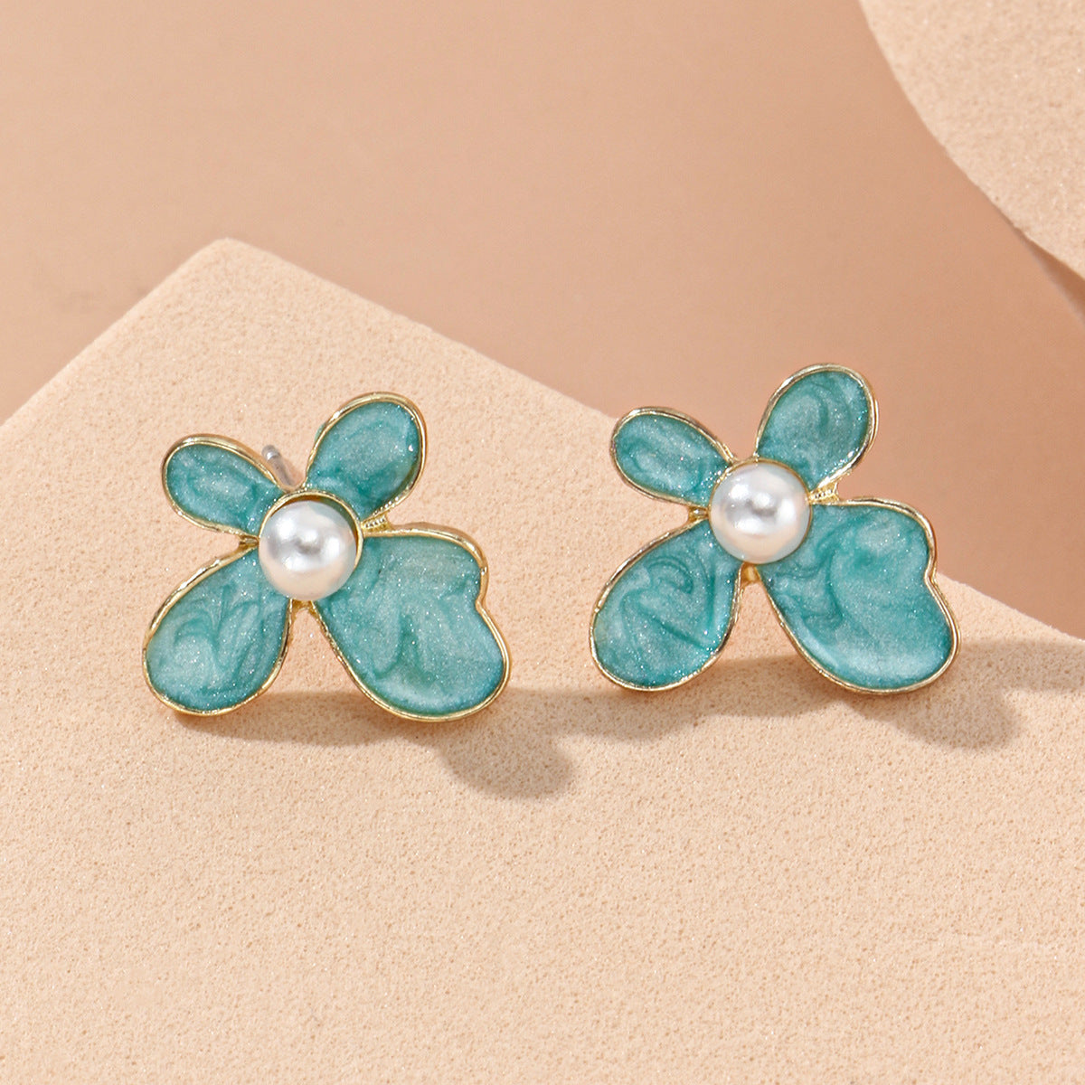 Golden Petal Drop Earrings