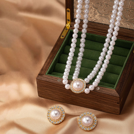 Royal Heart Pearl Jewelry Set