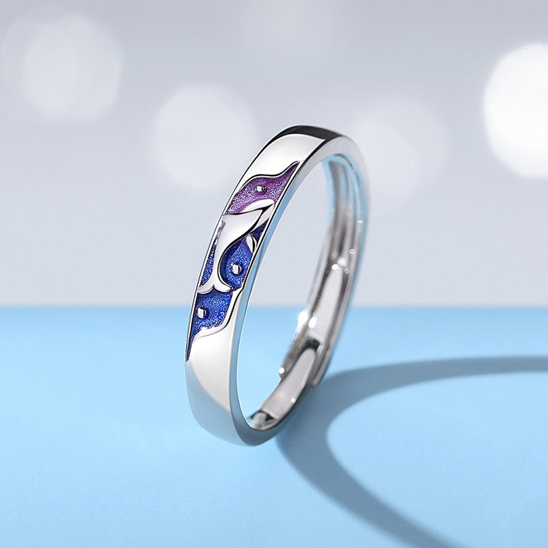 Whale & Deer Couple Rings for Women